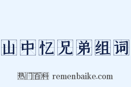 山中忆兄弟组词是什么意思的图片